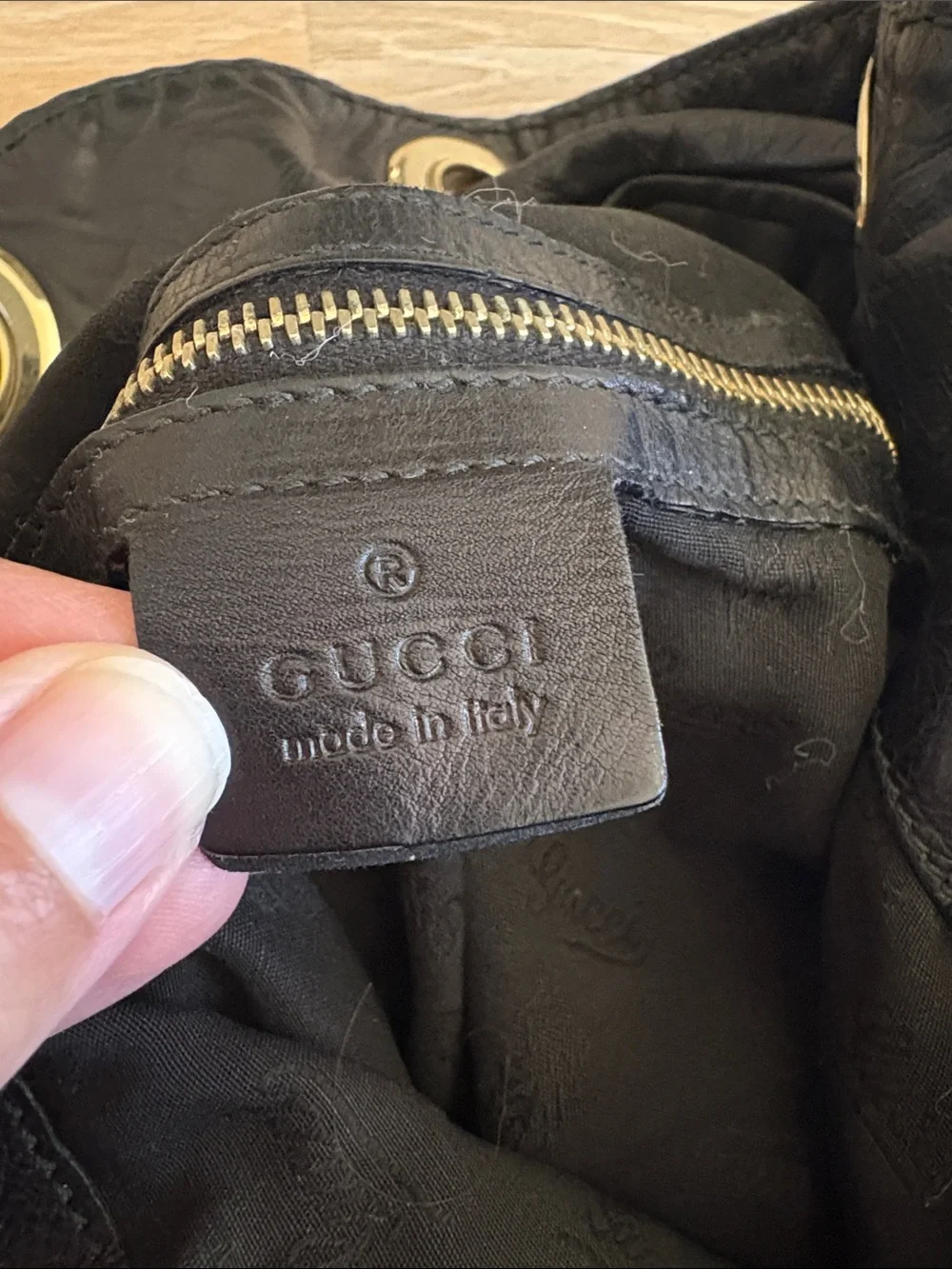 Gucci black drawstring